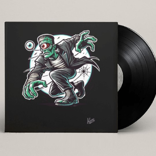 The Green One-Eyed Cyclops Monster Custom Vinyl Record Sleeves