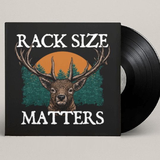Rack Size Matters Deer Hunting Elk Hunter Memes Custom Vinyl Record Sleeves