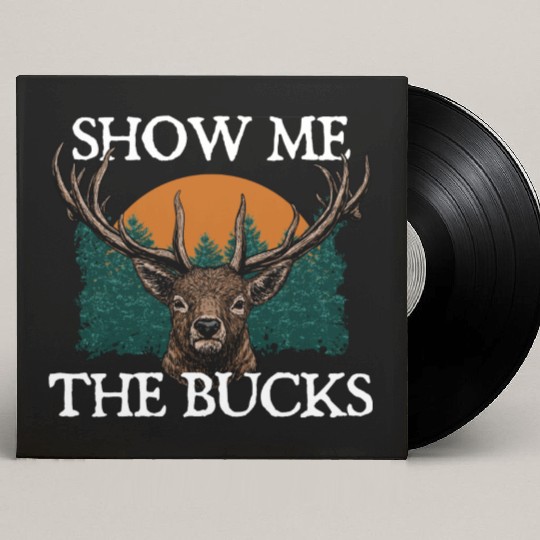 Show Me the Bucks Deer Hunting Elk Hunter Funny Custom Vinyl Record Sleeves