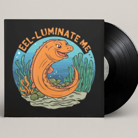 Eel-luminate Me Funny Eel Pun for Sea Life Lovers Custom Vinyl Record Sleeves