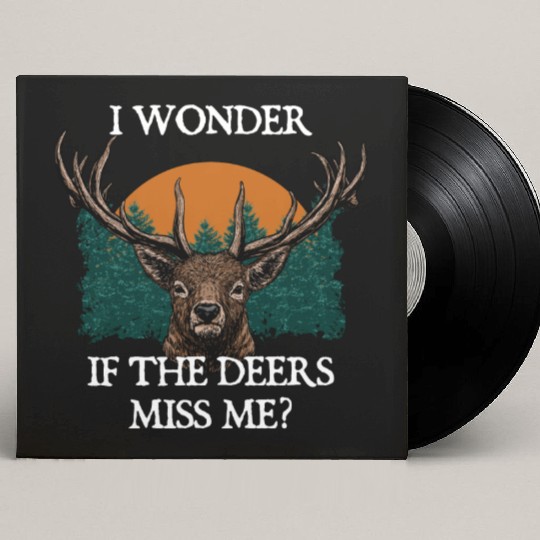 I Wonder If the Deers Miss Elk Hunting Antler Custom Vinyl Record Sleeves