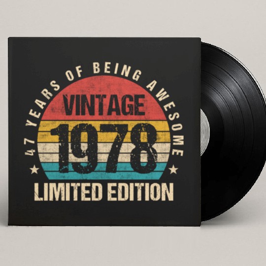 Vintage 1978 Limited Edition 47th Birthday Gift Custom Vinyl Record Sleeves