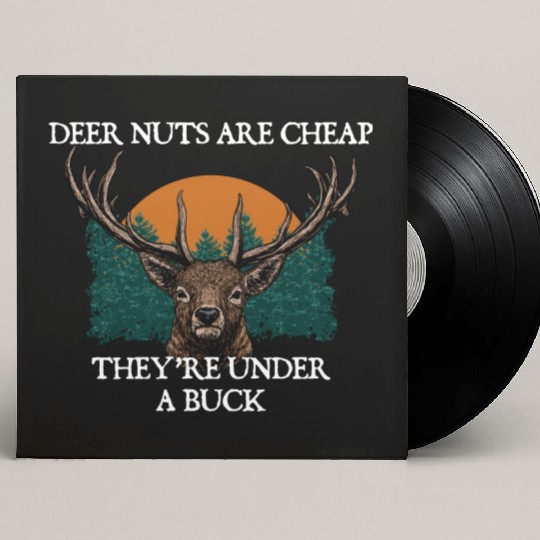 Deer Nuts Are Cheap Hunting Funny Hunter Humor Elk Custom Vinyl Record Sleeves