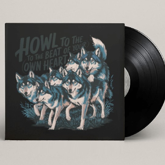 Howl to the Beat of Your Own Heart Wolves Indie Custom Vinyl Record Sleeves