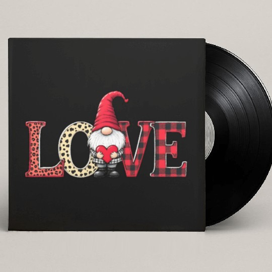 Love Gnome Valentines Day, Love Valentines Gnomes Custom Vinyl Record Sleeves