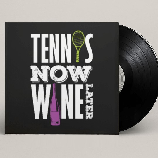 Tennis Now Wine Later Fun Vibes Custom Vinyl Record Sleeves