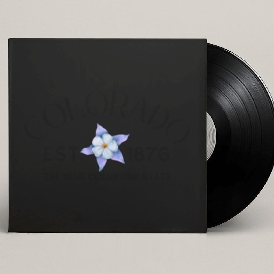 Delicate Blue Flower Portrait Custom Vinyl Record Sleeves
