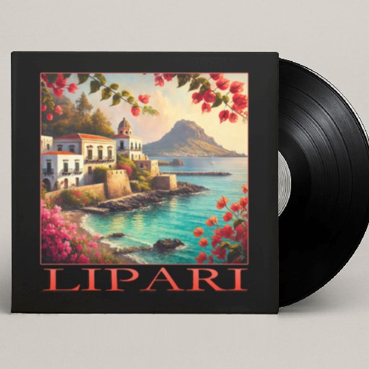 Lipari Volcano Mediterranean Terracotta Vacation Custom Vinyl Record Sleeves