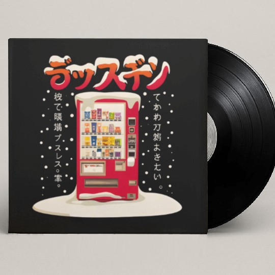 Japanese Retro Vintage Vending Machine in the Snow Custom Vinyl Record Sleeves
