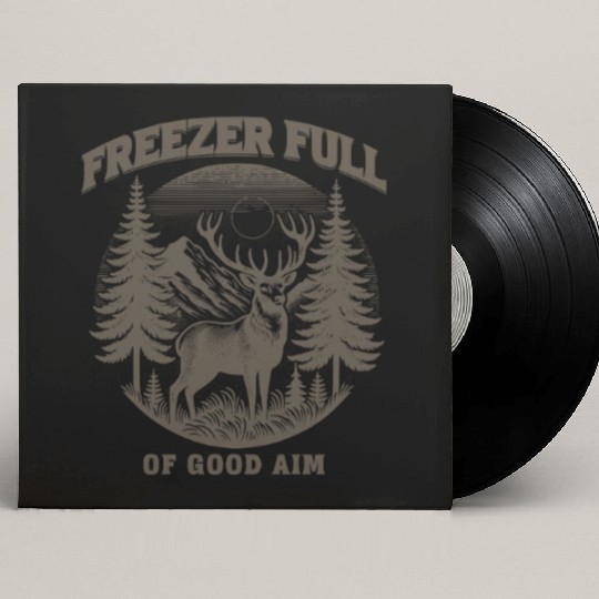 Freezer Full Of Good Aim Elk Hunter Men's Huntingg Custom Vinyl Record Sleeves