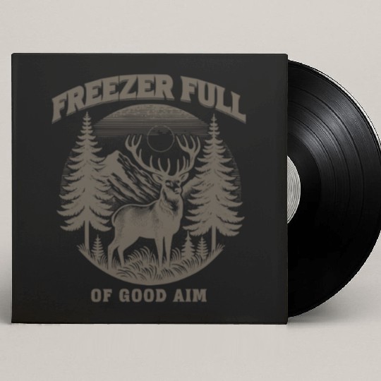 Freezer Full Of Good Aim Elk Hunter Men's Huntingg Custom Vinyl Record Sleeves