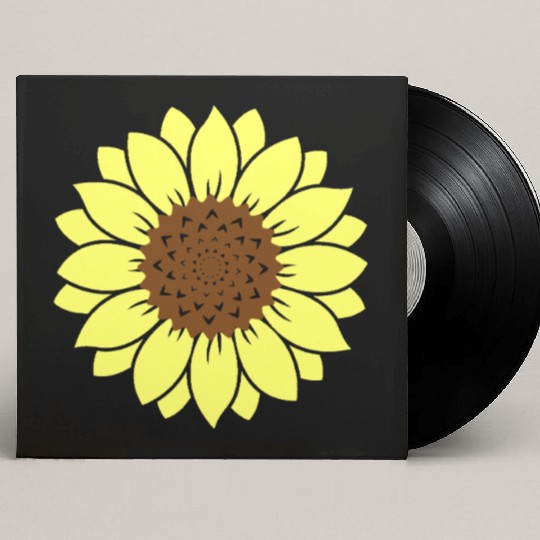 Sunflower Blossom Nature Art Custom Vinyl Record Sleeves