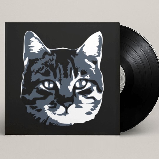 Cat Lover Realistic Pet Face Cute Cool Kitten Head Custom Vinyl Record Sleeves