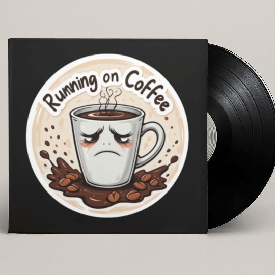 Running on Coffee & Sarcasm – Caffeine Lover Custom Vinyl Record Sleeves