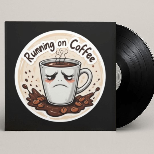 Running on Coffee & Sarcasm – Caffeine Lover Custom Vinyl Record Sleeves