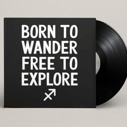 Born To Wander Free To Explore Sagittarius Zodiac Custom Vinyl Record Sleeves