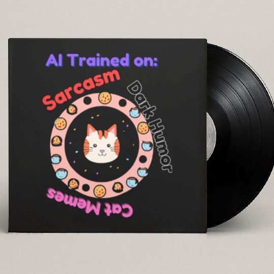 Trained on sarcasm dark humor and cat memes Custom Vinyl Record Sleeves
