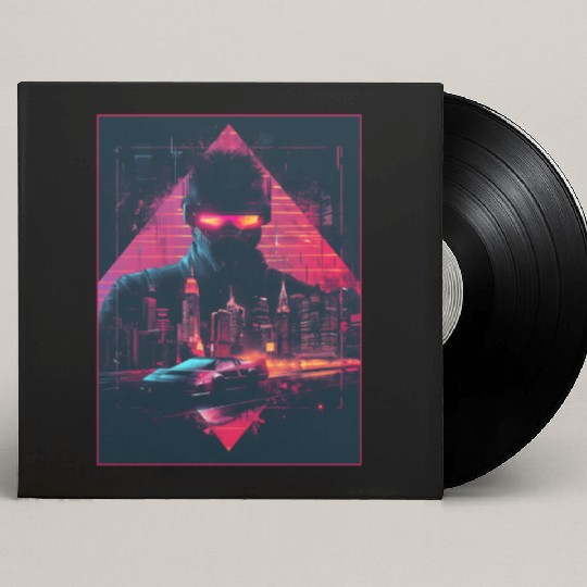 Vaporwave Man Retro Car City Synthwave 90s Custom Vinyl Record Sleeves
