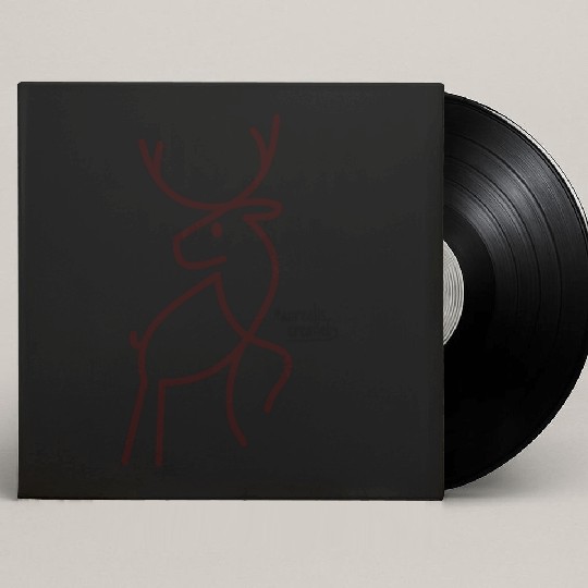 Running reindeer line drawing Custom Vinyl Record Sleeves