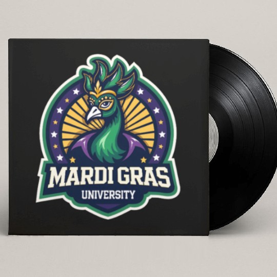 Mardi Gras University Peacock Women's Mardi Gras Custom Vinyl Record Sleeves