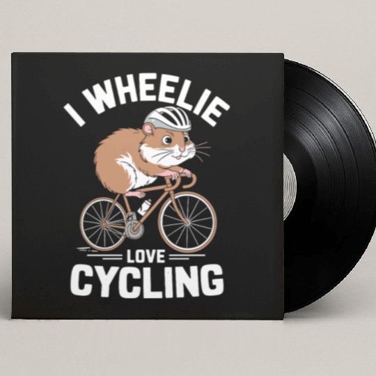 I Wheelie Love Cycling Hamster Fun Custom Vinyl Record Sleeves