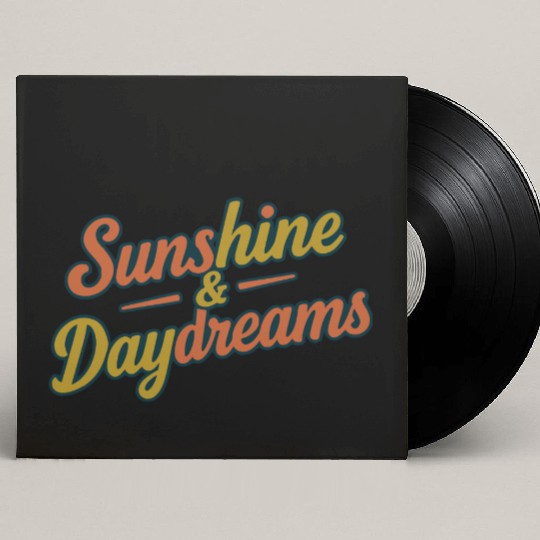 Sunshine & Daydreams Retro Typography Design Custom Vinyl Record Sleeves