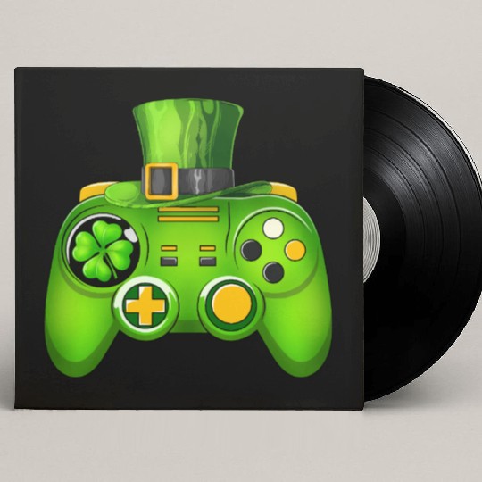 Video Game Controller Irish Gamer St Patricks Day Custom Vinyl Record Sleeves