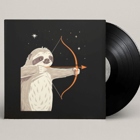 Sagittarius Zodiac Sloth Archer in the Stars Custom Vinyl Record Sleeves