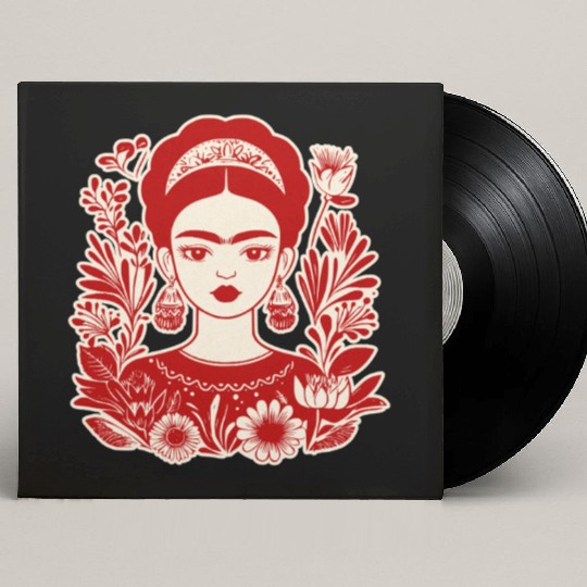 Frida Kahlo Illustration Feminist Art Custom Vinyl Record Sleeves