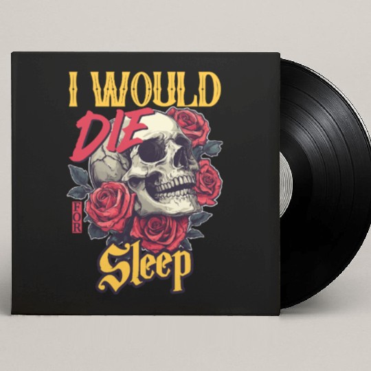 I Would Die For Sleep skull Roses Design Custom Vinyl Record Sleeves
