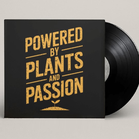 Powered By Plants And Passion Vegan Vegetarian Custom Vinyl Record Sleeves