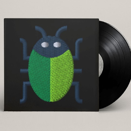 Green bug embroidered Custom Vinyl Record Sleeves