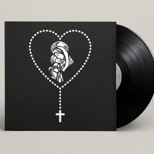 Rosary Cross Virgin Mary Jesus Catholic Faith Chri Custom Vinyl Record Sleeves