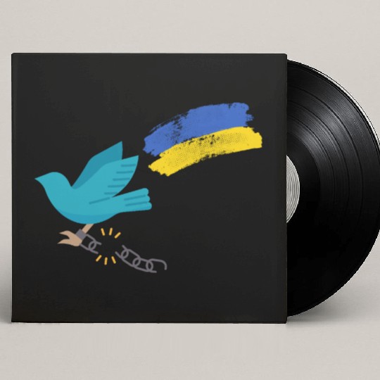 Dove of peace carrying the flag of Ukraine Custom Vinyl Record Sleeves