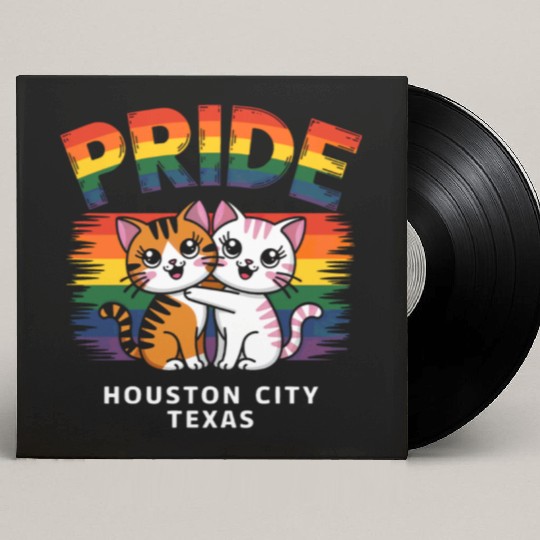 Pride Month Houston City Texas USA Rainbow Flag LG Custom Vinyl Record Sleeves