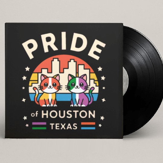 Pride of Houston City Texas USA Rainbow Flag Custom Vinyl Record Sleeves