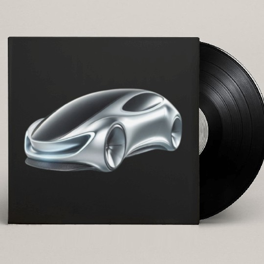 Silver and Black Futuristic Car Custom Vinyl Record Sleeves