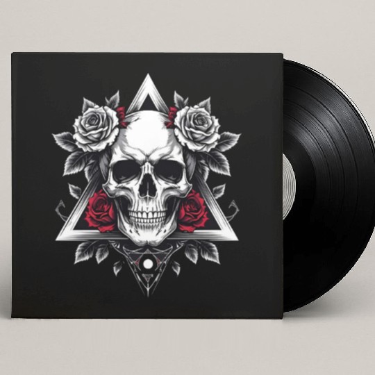 Gothic Skull & Roses Aesthetic Custom Vinyl Record Sleeves