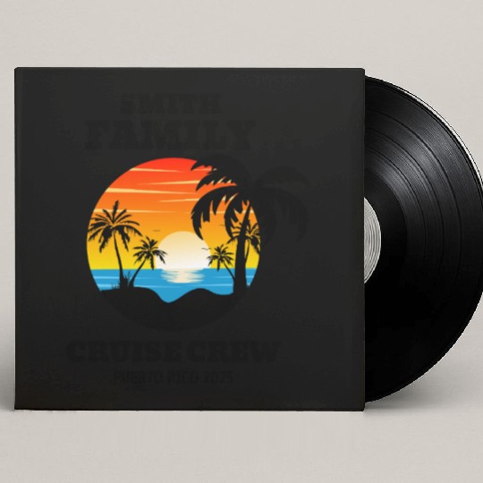 smith family cruise crew puerto rico 2025 Custom Vinyl Record Sleeves