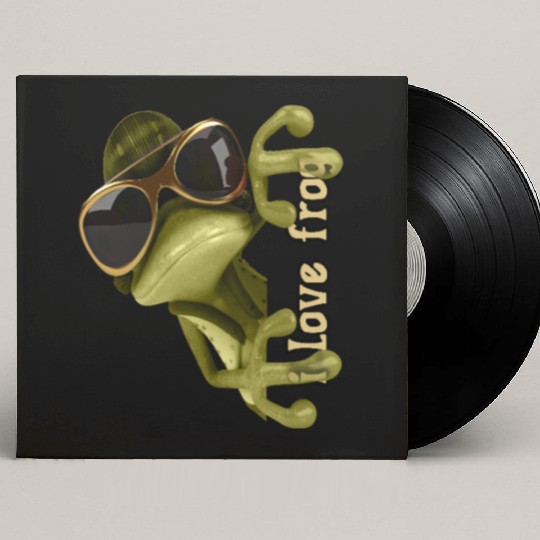 i love frog funny frog design Custom Vinyl Record Sleeves