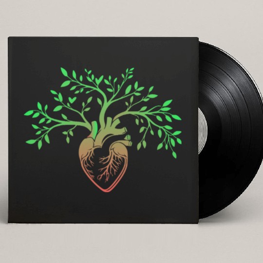 Nature-Inspired Anatomical Heart & Tree Design Custom Vinyl Record Sleeves