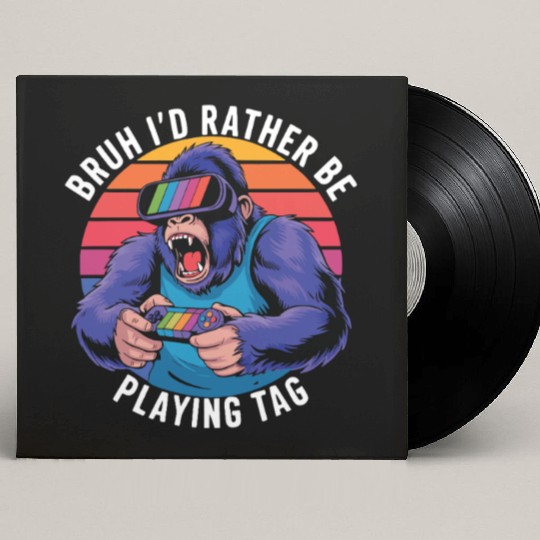 Retro Gamer Ape Custom Vinyl Record Sleeves