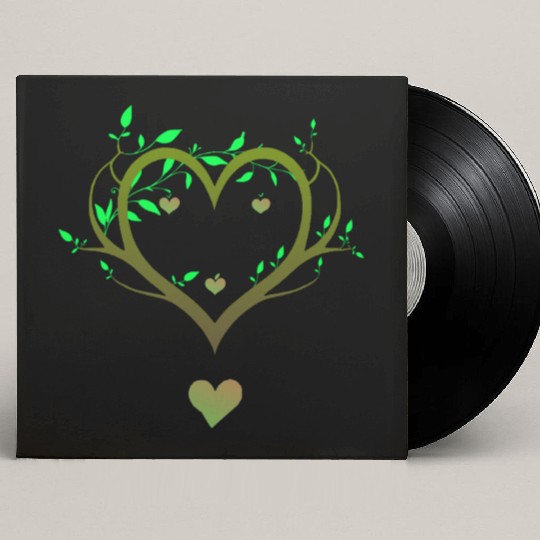 Nature Heart Tree | Green Love Botanical Art Custom Vinyl Record Sleeves