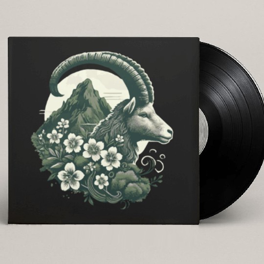 Capricorn Zodiac Sign - Mountain Goat Astrology Custom Vinyl Record Sleeves
