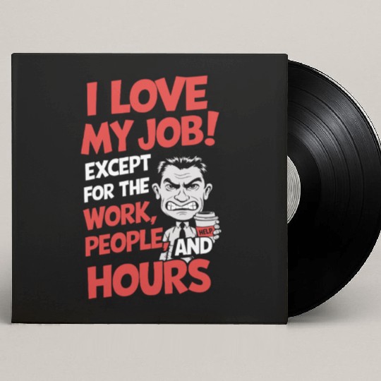 Sarcastic Work Humor – I Love My Job, Funny Meme Custom Vinyl Record Sleeves