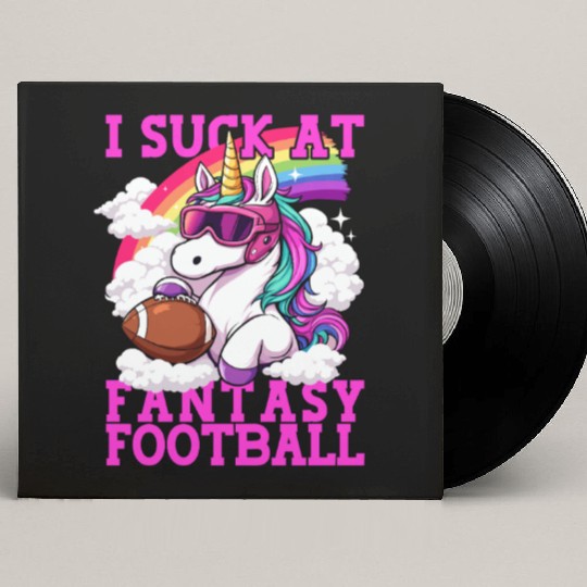 Fantasy Football Loser Unicorn I Suck At Fantasy Custom Vinyl Record Sleeves