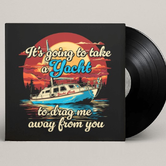 Vintage Style on Back Yacht Rock Party Boat Custom Vinyl Record Sleeves