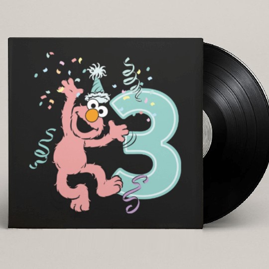 Sesame Street Birthday Design With Elmo 3 Years Custom Vinyl Record Sleeves