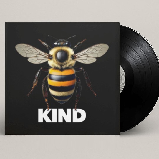 Bumble bee kind cute birthday present Custom Vinyl Record Sleeves
