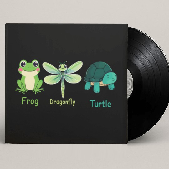 Subtle Political Frog Dragonfly Turtle Women Men Custom Vinyl Record Sleeves